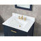 Water Creation Madison 30" Single Sink Carrara White Marble Vanity In Monarch Blue with Matching Mirror and F2-0013-06-FX Lavatory Faucet MS30CW06MB-R21FX1306