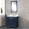 Water Creation Madison 30" Single Sink Carrara White Marble Vanity In Monarch Blue with F2-0012-06-TL Lavatory Faucet MS30CW06MB-000TL1206