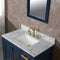 Water Creation Madison 36" Single Sink Carrara White Marble Vanity In Monarch Blue with Matching Mirror and F2-0012-06-TL Lavatory Faucet MS36CW06MB-R21TL1206