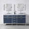 Water Creation Marquis 72" Double Sink Carrara White Marble Countertop Vanity in Monarch Blue MQ72CW01MB-000000000