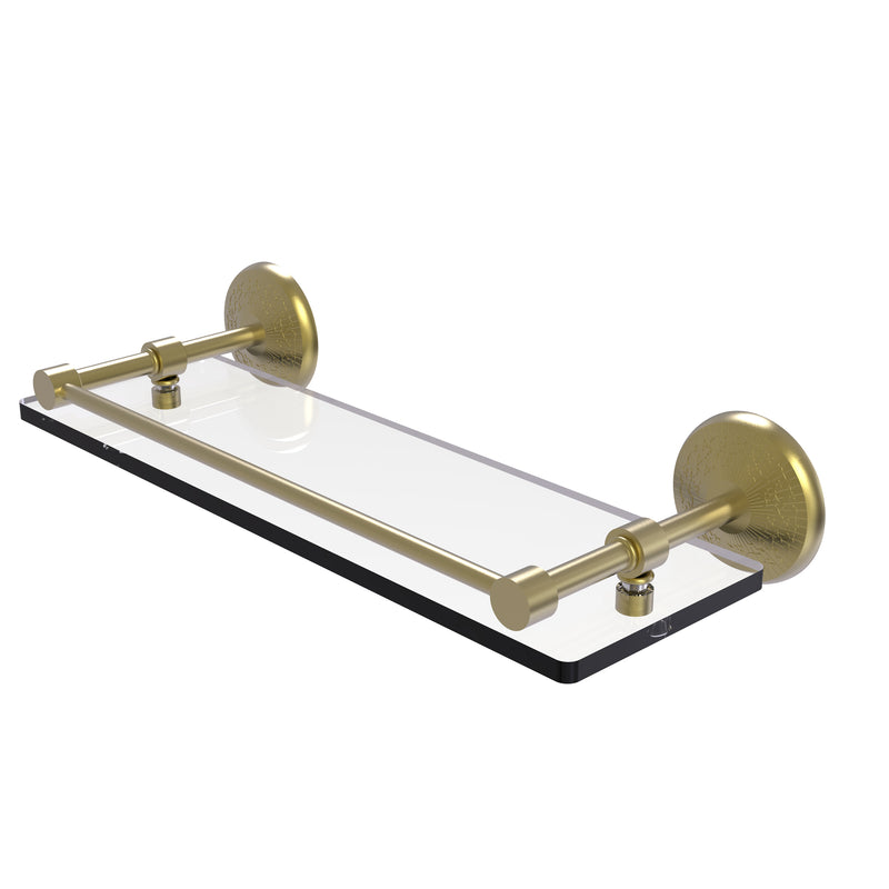 Allied Brass Monte Carlo 16 Inch Tempered Glass Shelf with Gallery Rail MC-1-16-GAL-SBR