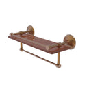 Allied Brass Monte Carlo Collection 16 Inch IPE Ironwood Shelf with Gallery Rail and Towel Bar MC-1-16TB-GAL-IRW-BBR