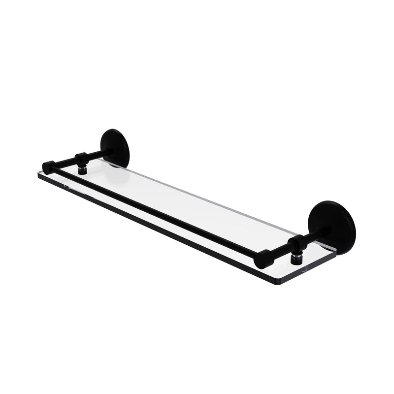 Allied Brass Monte Carlo 22 Inch Tempered Glass Shelf with Gallery Rail MC-1-22-GAL-BKM