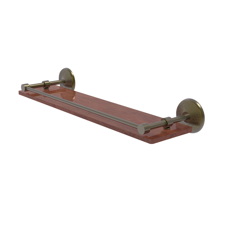 Allied Brass Monte Carlo Collection 22 Inch Solid IPE Ironwood Shelf with Gallery Rail MC-1-22-GAL-IRW-ABR