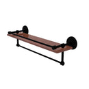 Allied Brass Monte Carlo Collection 22 Inch IPE Ironwood Shelf with Gallery Rail and Towel Bar MC-1-22TB-GAL-IRW-BKM