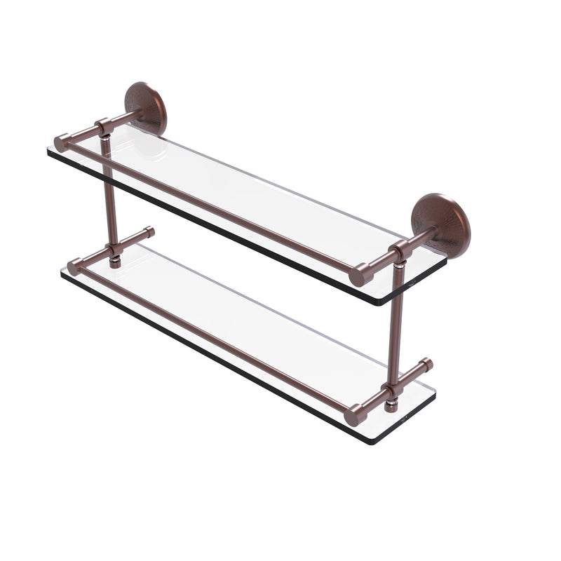 Allied Brass Monte Carlo 22 Inch Double Glass Shelf with Gallery Rail MC-2-22-GAL-CA