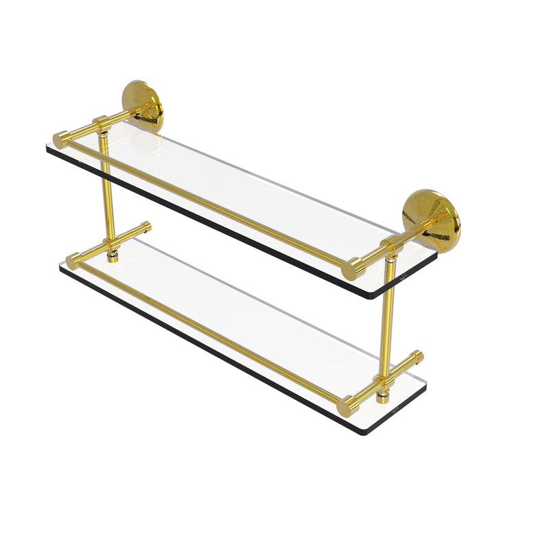 Allied Brass Monte Carlo 22 Inch Double Glass Shelf with Gallery Rail MC-2-22-GAL-PB