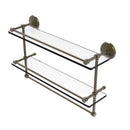 Allied Brass 22 Inch Gallery Double Glass Shelf with Towel Bar MC-2TB-22-GAL-ABR