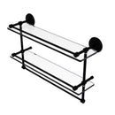 Allied Brass 22 Inch Gallery Double Glass Shelf with Towel Bar MC-2TB-22-GAL-BKM