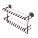 Allied Brass 22 Inch Gallery Double Glass Shelf with Towel Bar MC-2TB-22-GAL-CA