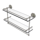 Allied Brass 22 Inch Gallery Double Glass Shelf with Towel Bar MC-2TB-22-GAL-SN