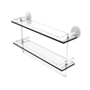 Allied Brass 22 Inch Gallery Double Glass Shelf with Towel Bar MC-2TB-22-GAL-WHM