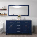 Modern Fittings Caroline 60" Double Bath Vanity with Calacatta Quartz Top and Round Sinks Faucets