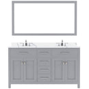 Modern Fittings Caroline 60" Double Bath Vanity with Calacatta Quartz Top and Round Sinks Faucets