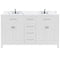 Modern Fittings Caroline 60" Double Bath Vanity with Calacatta Quartz Top and Round Sinks