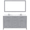 Modern Fittings Caroline 60" Double Bath Vanity with Calacatta Quartz Top and Square Sinks Faucets