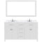 Modern Fittings Caroline 60" Double Bath Vanity with Calacatta Quartz Top and Square Sinks Faucets