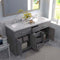 Modern Fittings Caroline 60" Double Bath Vanity with Cultured Marble Quartz Top and Round Sinks Faucets