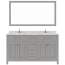 Modern Fittings Caroline 60" Double Bath Vanity with Cultured Marble Quartz Top and Round Sinks Faucets