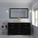 Modern Fittings Caroline 60" Double Bath Vanity with Cultured Marble Quartz Top and Round Sinks Faucets