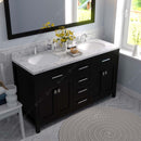 Modern Fittings Caroline 60" Double Bath Vanity with Cultured Marble Quartz Top and Round Sinks