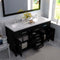 Modern Fittings Caroline 60" Double Bath Vanity with Cultured Marble Quartz Top and Round Sinks Faucets