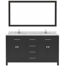 Modern Fittings Caroline 60" Double Bath Vanity with Cultured Marble Quartz Top and Round Sinks Faucets