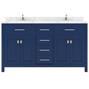 Modern Fittings Caroline 60" Double Bath Vanity with Cultured Marble Quartz Top and Round Sinks