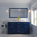 Modern Fittings Caroline 60" Double Bath Vanity with Cultured Marble Quartz Top and Round Sinks Faucets