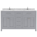 Modern Fittings Caroline 60" Double Bath Vanity with Cultured Marble Quartz Top and Round Sinks