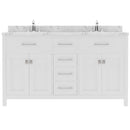 Modern Fittings Caroline 60" Double Bath Vanity with Cultured Marble Quartz Top and Round Sinks