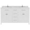 Modern Fittings Caroline 60" Double Bath Vanity with Cultured Marble Quartz Top and Round Sinks