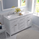 Modern Fittings Caroline 60" Double Bath Vanity with Cultured Marble Quartz Top and Round Sinks