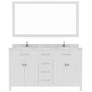 Modern Fittings Caroline 60" Double Bath Vanity with Cultured Marble Quartz Top and Round Sinks Faucets