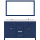 Modern Fittings Caroline 60" Double Bath Vanity with Cultured Marble Quartz Top and Square Sinks