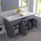 Modern Fittings Caroline 60" Double Bath Vanity with Cultured Marble Quartz Top and Square Sinks Faucets