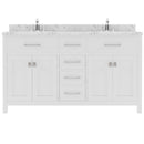 Modern Fittings Caroline 60" Double Bath Vanity with Cultured Marble Quartz Top and Square Sinks