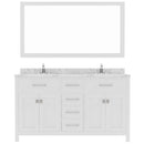 Modern Fittings Caroline 60" Double Bath Vanity with Cultured Marble Quartz Top and Square Sinks Faucets