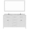 Modern Fittings Caroline 60" Double Bath Vanity with Cultured Marble Quartz Top and Square Sinks Faucets