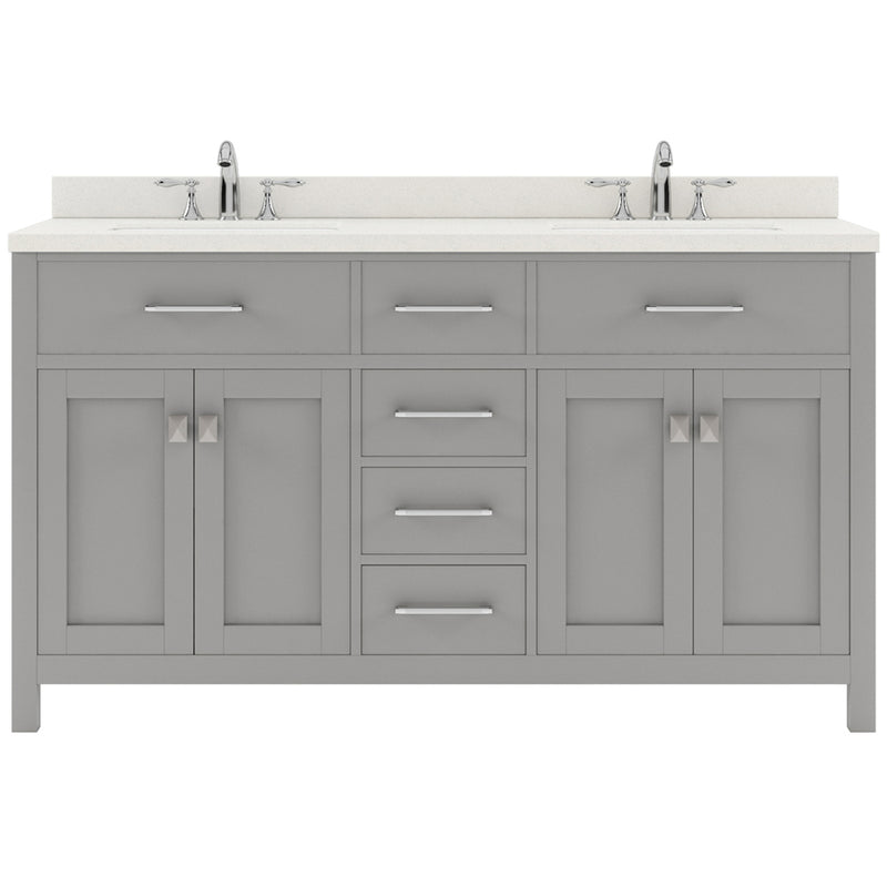 Modern Fittings Caroline 60" Double Bath Vanity with Quartz Top and Round Sinks