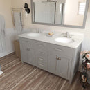 Modern Fittings Caroline 60" Double Bath Vanity with Quartz Top and Round Sinks