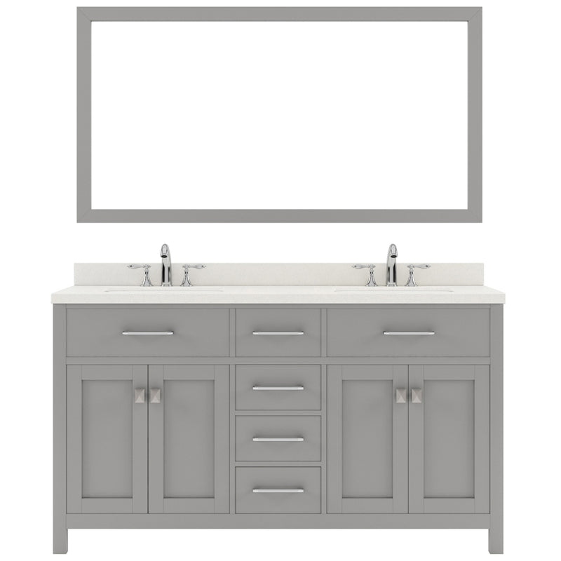 Modern Fittings Caroline 60" Double Bath Vanity with Quartz Top and Round Sinks