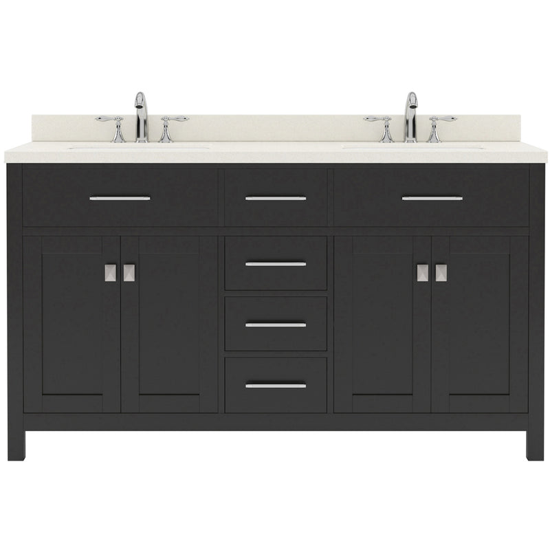 Modern Fittings Caroline 60" Double Bath Vanity with Quartz Top and Round Sinks