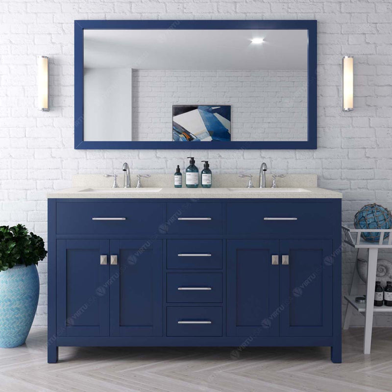 Modern Fittings Caroline 60" Double Bath Vanity with Quartz Top and Round Sinks