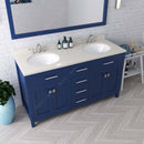 Modern Fittings Caroline 60" Double Bath Vanity with Quartz Top and Round Sinks Faucets