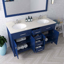 Modern Fittings Caroline 60" Double Bath Vanity with Quartz Top and Round Sinks Faucets