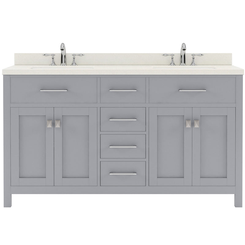 Modern Fittings Caroline 60" Double Bath Vanity with Quartz Top and Round Sinks