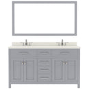 Modern Fittings Caroline 60" Double Bath Vanity with Quartz Top and Round Sinks Faucets