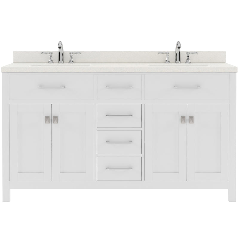 Modern Fittings Caroline 60" Double Bath Vanity with Quartz Top and Round Sinks