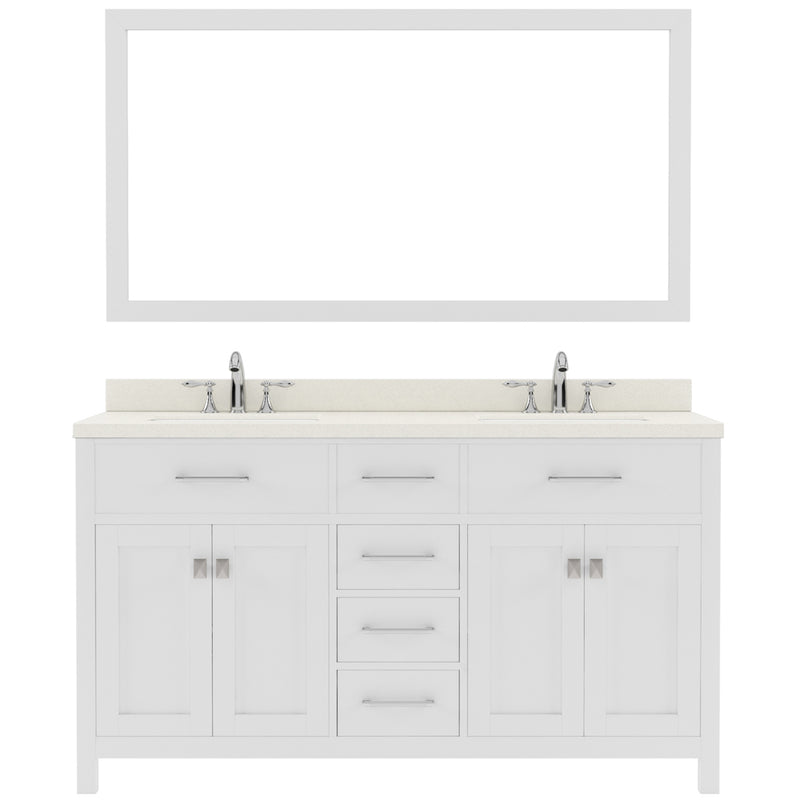 Modern Fittings Caroline 60" Double Bath Vanity with Quartz Top and Round Sinks